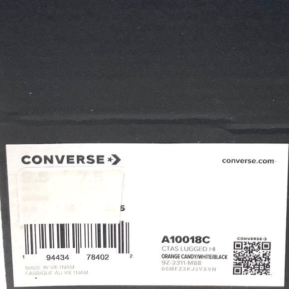 Converse Ctas Lugged High Top Sneakers Women's Size Orange Candy Canvas A10018C - Picture 9 of 10